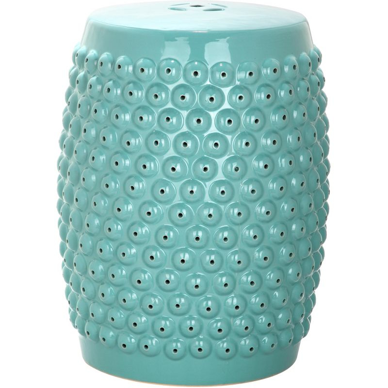 Stella Nailhead Garden Stool - Indoor/Outdoor - ACS4530 - Blue - Safavieh