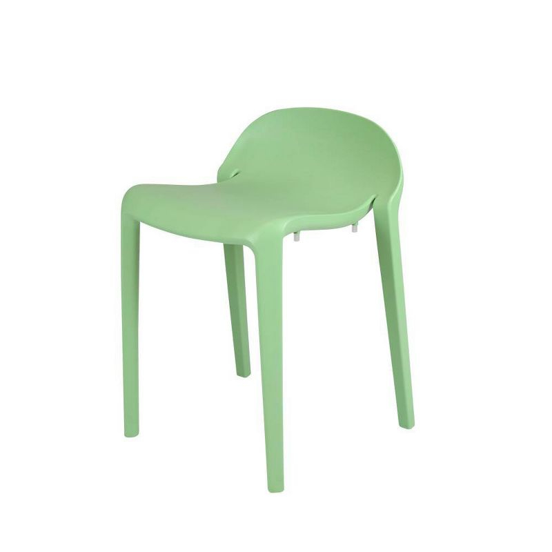 2pc Joyous Short Stools - Green - Lagoon: Resin Frame, Contoured Seat, No Assembly, UV & Weather-Resistant