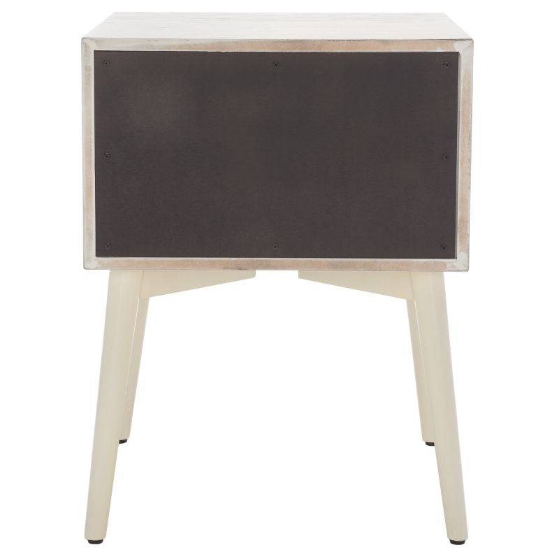 Scully 2 Drawer Nightstand - White Washed/Antique Gold - Safavieh
