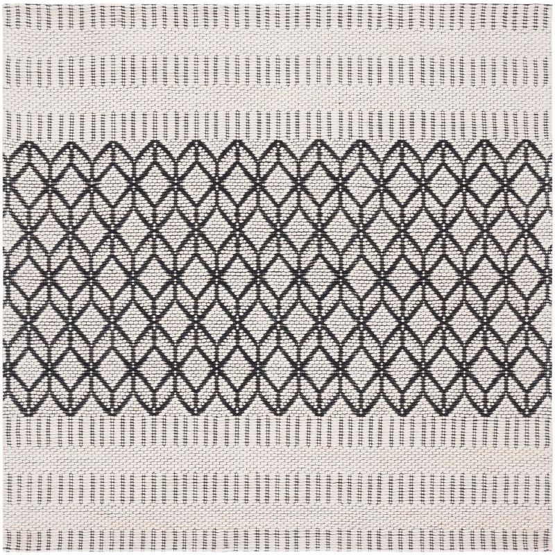 Vermont VRM150 Hand Woven Area Rug - Ivory/Black - 6'x6' - Safavieh.
