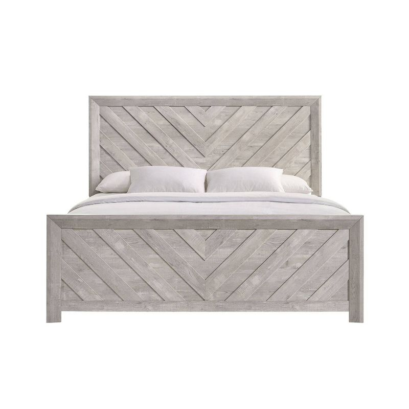 Picket House Furnishings King Keely Panel Bed White: Contemporary Style, MDF Construction, Requires Box Spring