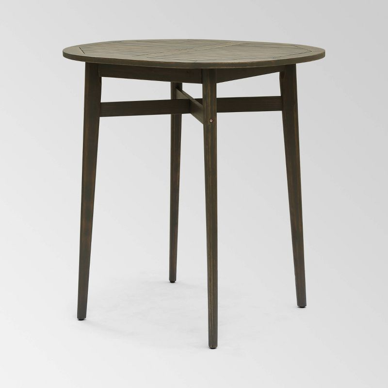 Christopher Knight Home Stamford Acacia Wood Oval Rustic Bar Table Gray