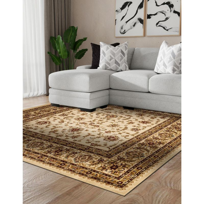 Unique Loom Voyage Collection Area Rug - St. Louis (7' 1" Square Cream/Brown)