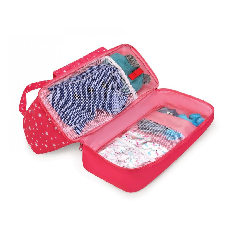 Badger Basket On-the-Go Doll Tote and Storage Bag - Pink Stars
