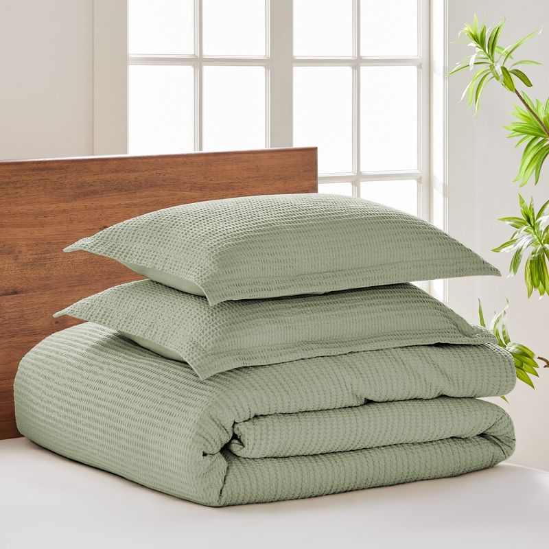 Cloud Waffle Desert Sage King Comforter Set - Levtex Home