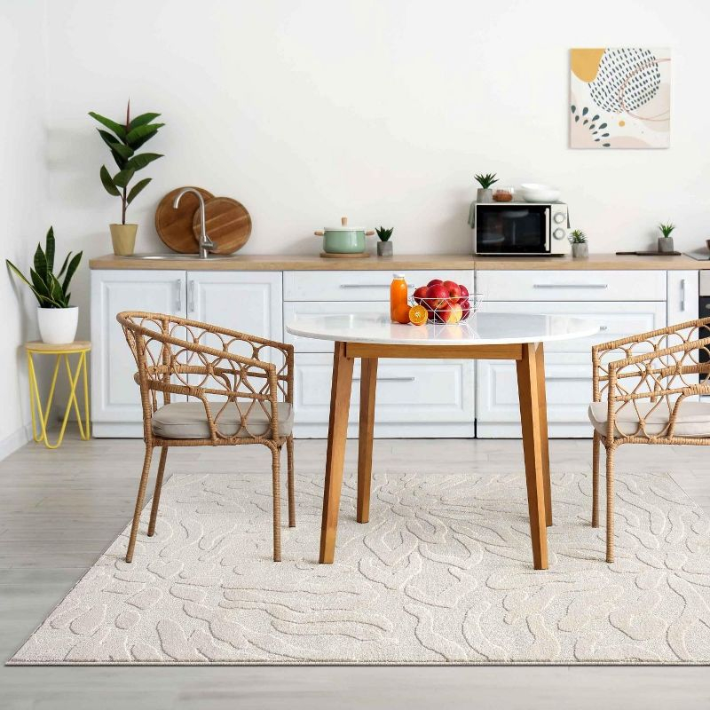 Luxe Weavers Abstract Floral Cream 8x10 Area Rug