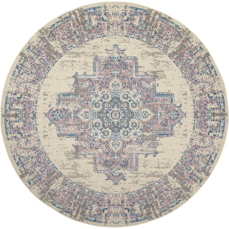 Nourison Grafix GRF14 Ivory/Pink Area Rug 8' x ROUND