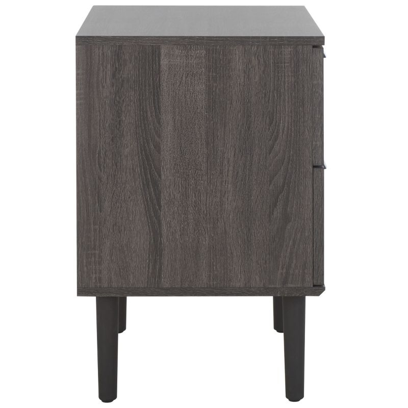 Irelia 2 Drawer Nightstand - Distressed Black/Natural - Safavieh