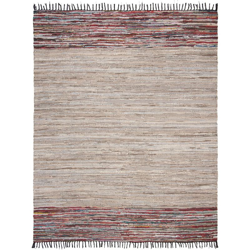 Vintage Leather VTL202 Hand Woven Indoor Area Rug - Beige/Multi - 8'x10' - Safavieh