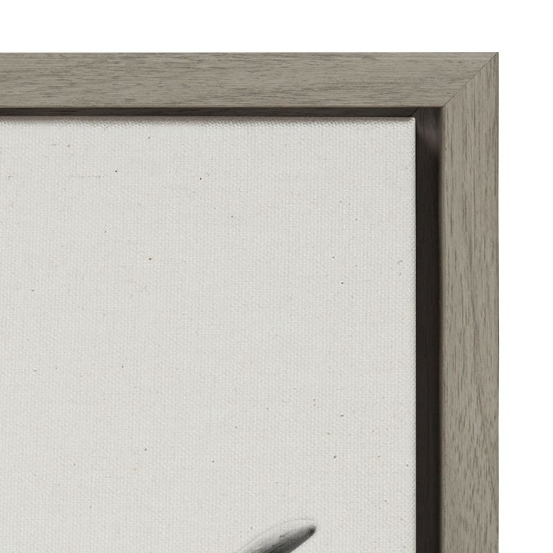 Kate and Laurel Sylvie Hey Dude Highland Cow Framed Linen Canvas by The Creative Bunch Studio, 18x24, Gray