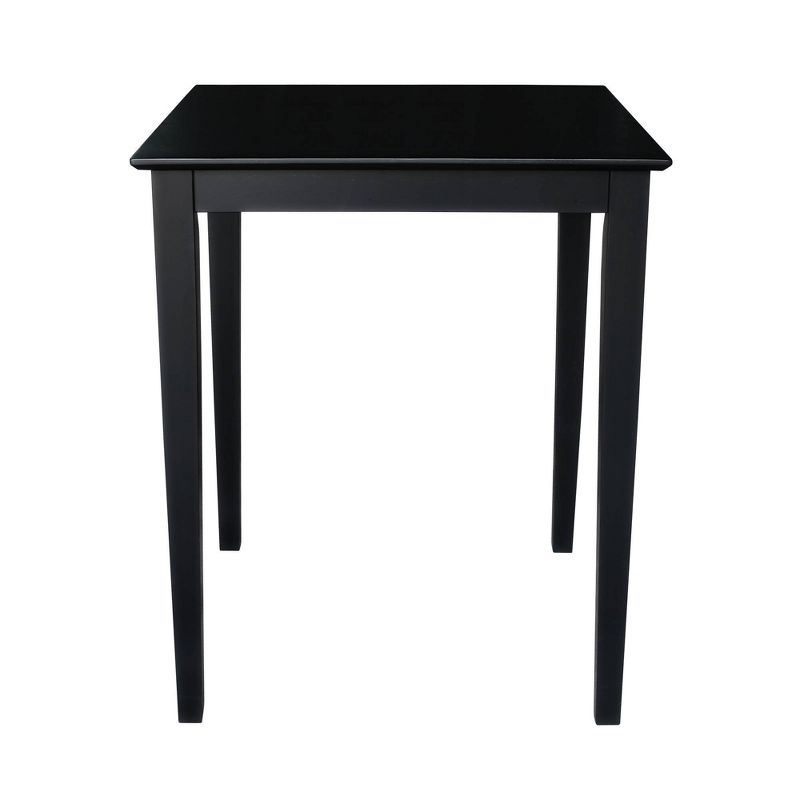 Solid Wood Top Counter Height Table with Shaker Legs Black - International Concepts: Square, 36" High