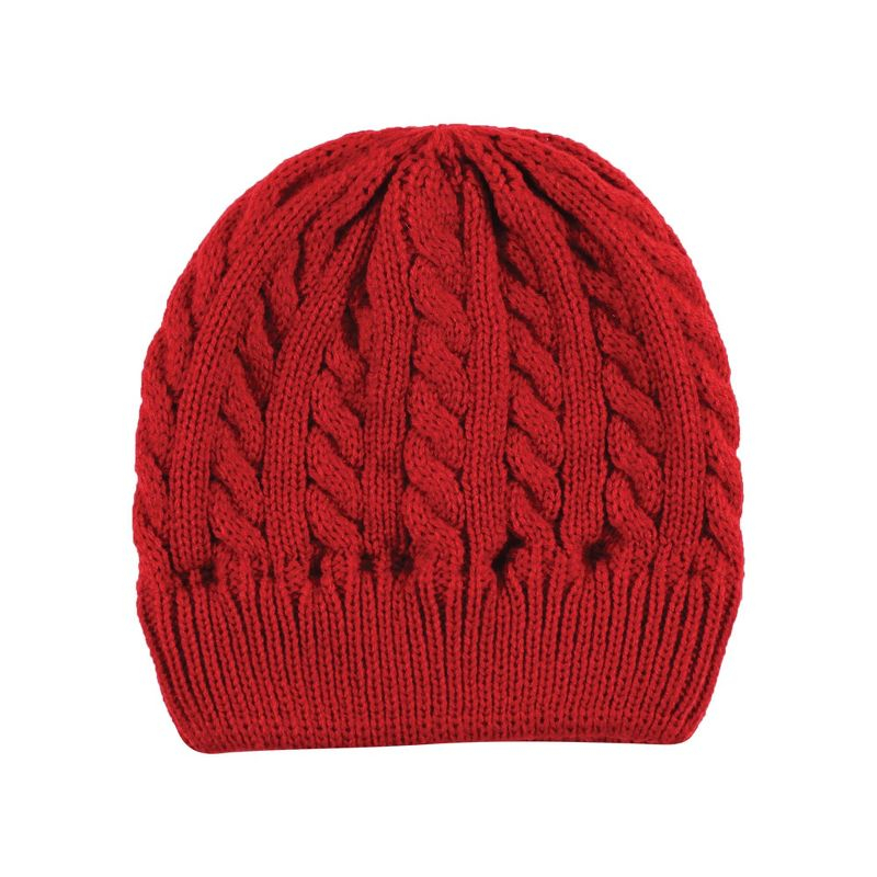 Hudson Baby Family Knitted Caps 3pk, Black Red, Youth