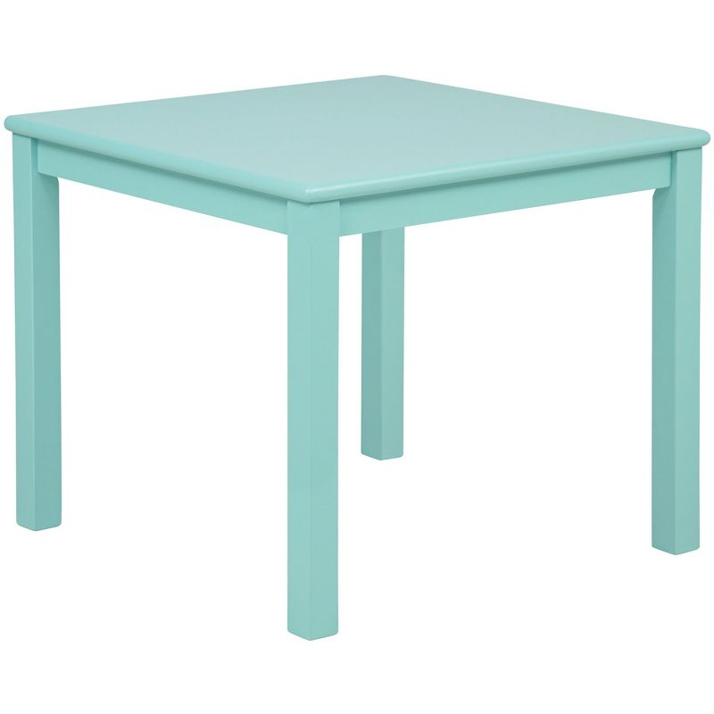 eHemco Solid Hard Wood Kids Table and Chair Set (4 Chairs Included), 5 Piece Set, White