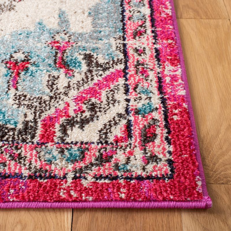 Madison MAD484 Power Loomed Indoor Accent Rug - Fuchsia/Light Blue - 3'x5' - Safavieh
