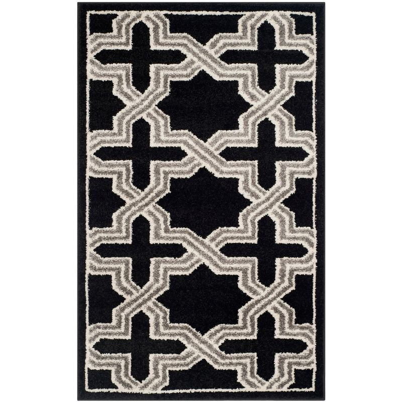 Amherst AMT418 Power Loomed Accent Rug - Anthracite/Grey - 2'6"x4' - Safavieh.