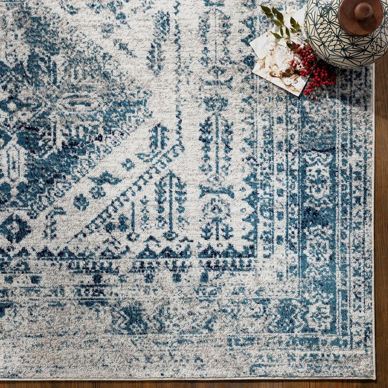 Mark & Day Jules 2'7"x14' Runner Woven Indoor Area Rugs Sky Blue/LightGray/White/Navy