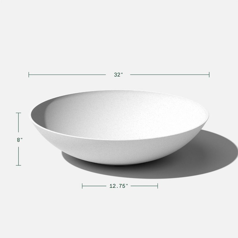 Veradek Mason Series Lane Bowl 32" Plastic-Stone Planter 2-Pack White