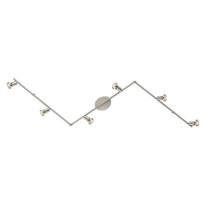EGLO Buzz 6-Light Track Light Matte Nickel: Transitional Style, Adjustable, ETL Listed, Halogen