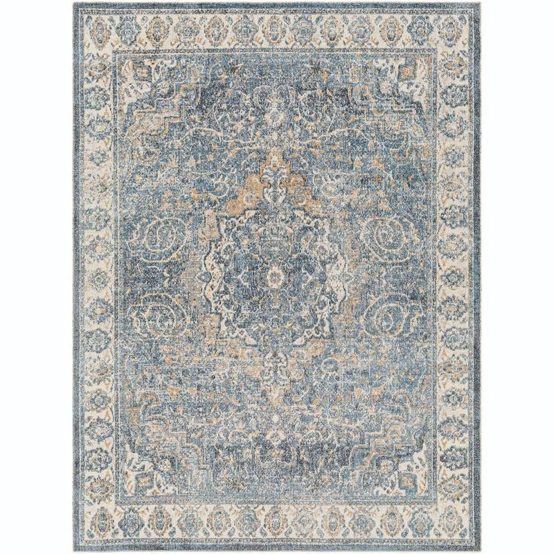 Mark & Day Elsmore 6'7"x9' Rectangle Washable Woven Indoor Area Rugs Navy Blue