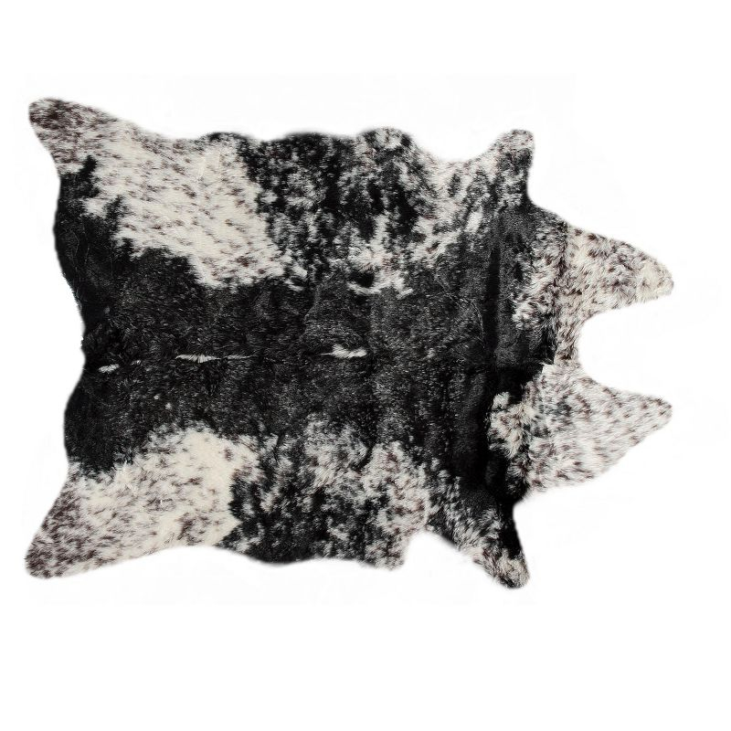 Luxe Classic Faux Hide Rug | Edinburgh s&p black/white | 5.25'x7.5'