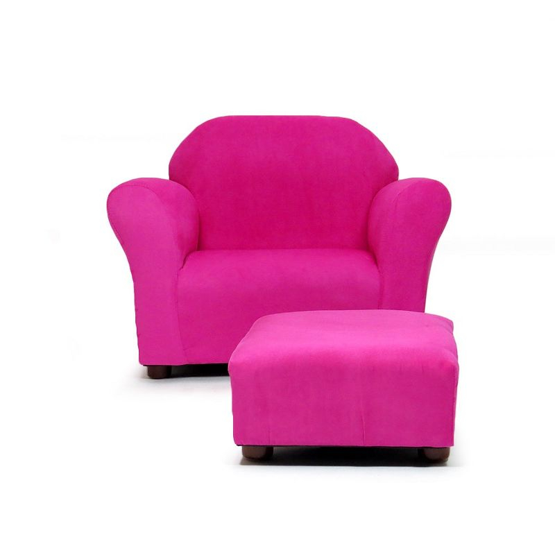 Keet Keet Roundy Chair Microsuede with ottoman Hot Pink