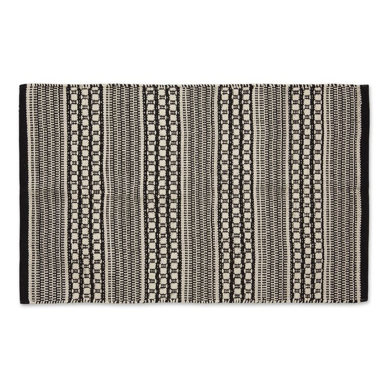 Design Imports Modern Dobby Stripe - Black - 2 X 3 Ft