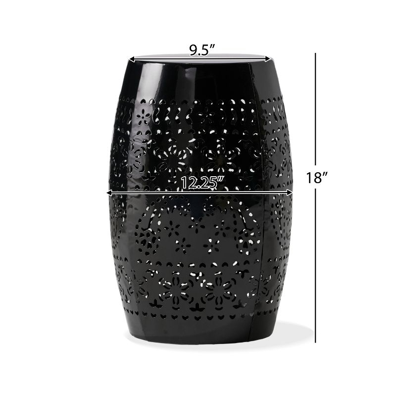 Christopher Knight Home Ruby Indoor/Outdoor Iron Lace Cut 12 Inch Side Table, Black