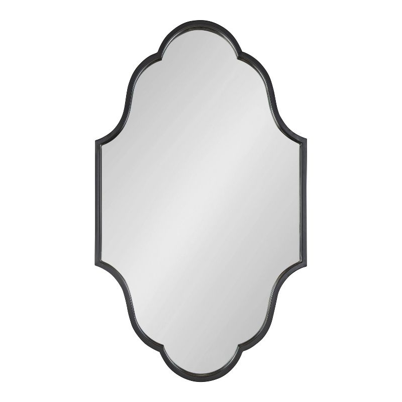 24"x37" Rowla Framed Decorative Wall Mirror Black - Kate & Laurel: Oval, Scalloped Edge, Vintage Design