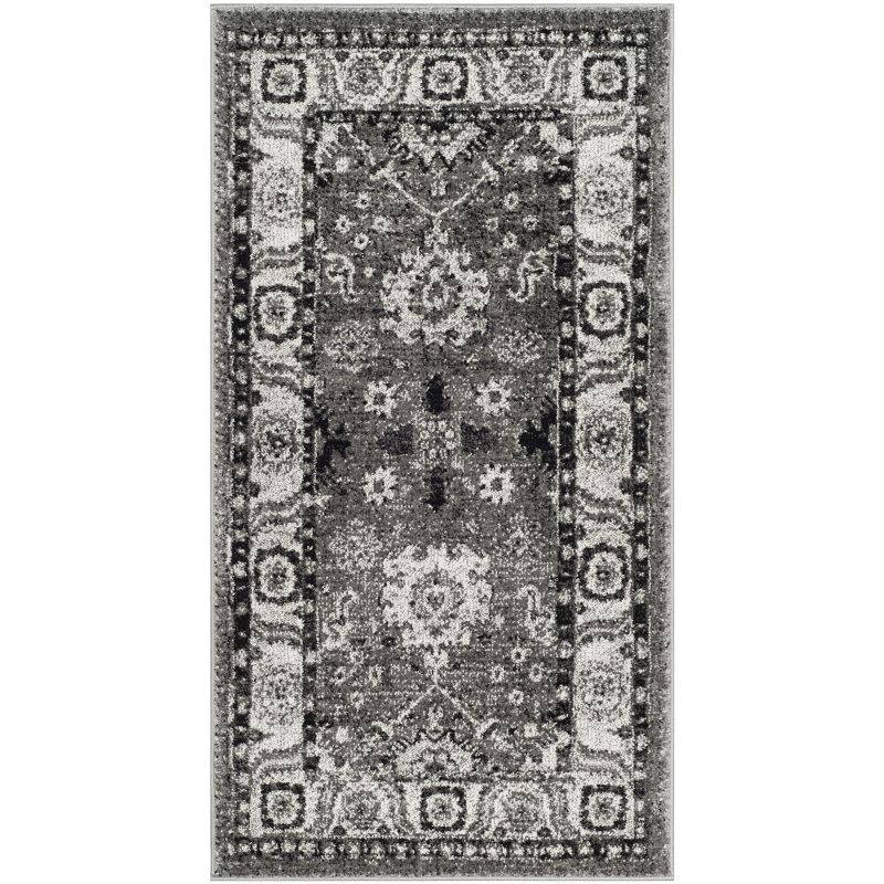 Vintage Hamadan VTH214 Power Loomed Indoor Accent Rug - Grey/Black - 2'7"x5' - Safavieh