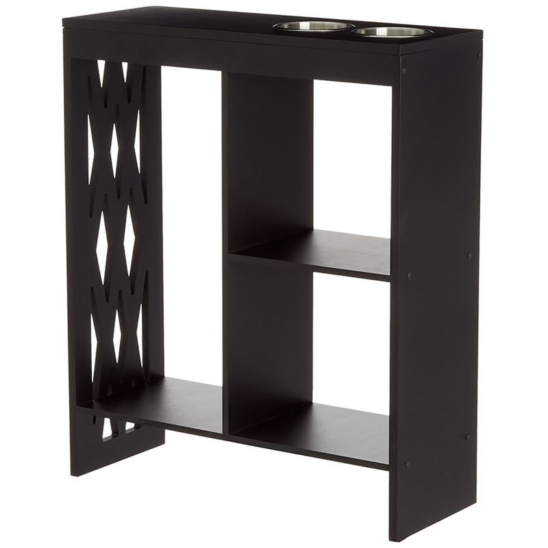 The Lakeside Collection Decorative End Table with Drink Holder - Black