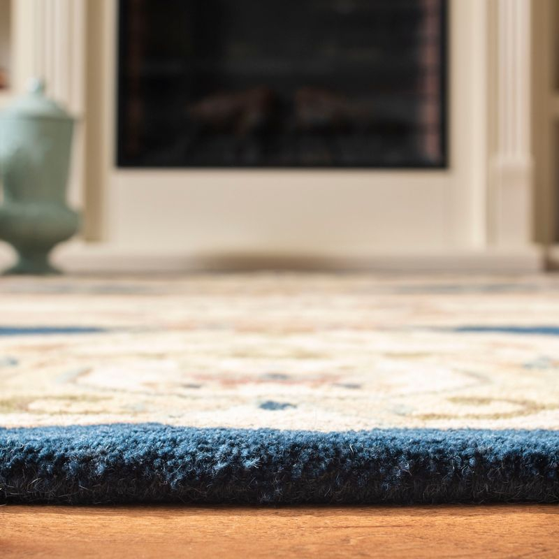 Empire EM824 Hand Tufted Indoor Area Rug - Navy/Beige - 7'6"x9'6" - Safavieh