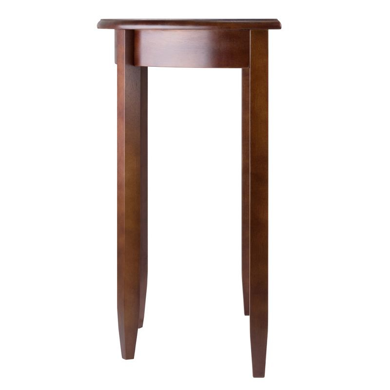 Concord Half Moon Accent Table: Antique Walnut, Tapered Legs, Space-Saving Design - Winsome