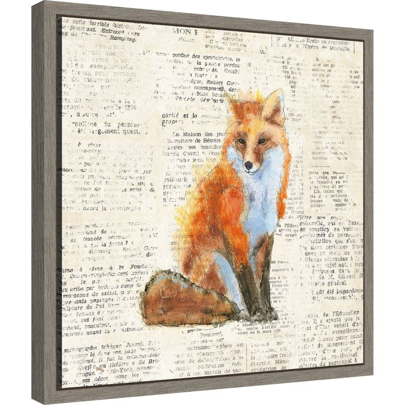 Amanti Art Into the Woods IV no Border (Fox) by Emily Adams Canvas Wall Art Print Framed 16-in. x 16-in.