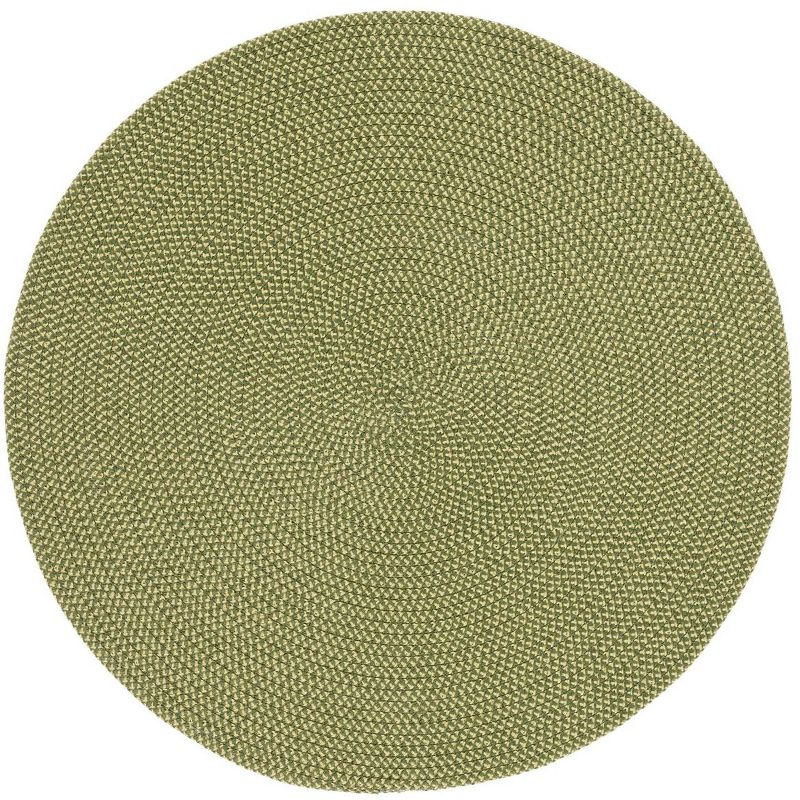 Braided BRD403 Hand Woven Area Rug - Olive/Green - 4' round - Safavieh.