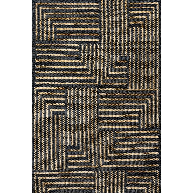 Nuloom Grassland Handwoven Jute Area Rug, 5' x 8', Black
