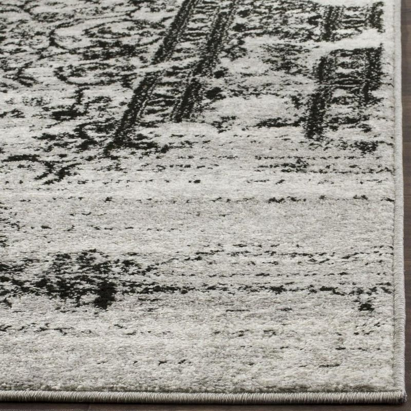 Adirondack ADR101 Power Loomed Runner Rug - Silver/Black - 2'6"x20' - Safavieh.
