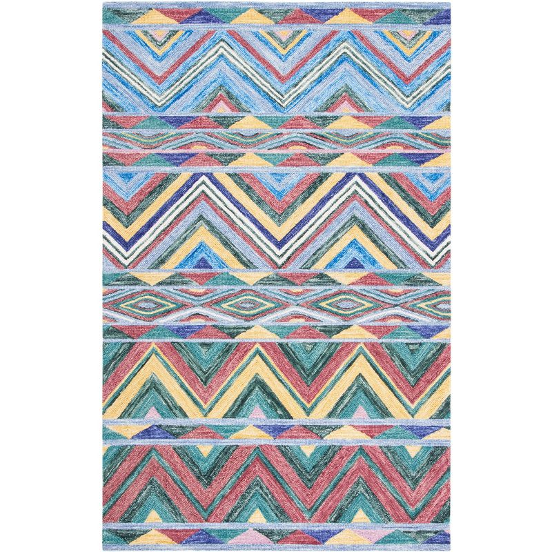 Metro MET251 Hand Tufted Area Rug - Red/Blue - 5'x8' - Safavieh..