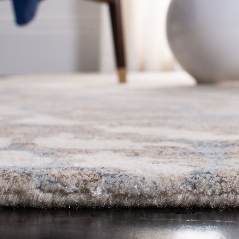 Restoration Vintage RVT112 Hand Tufted Indoor Area Rug - 6'x6' - Light Brown/Ivory - Safavieh