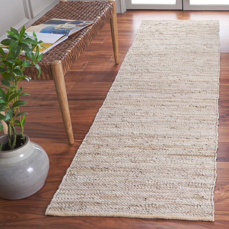Vintage Leather VTL105 Hand Woven Indoor Runner Rug - Beige - 2'3"x9' - Safavieh.