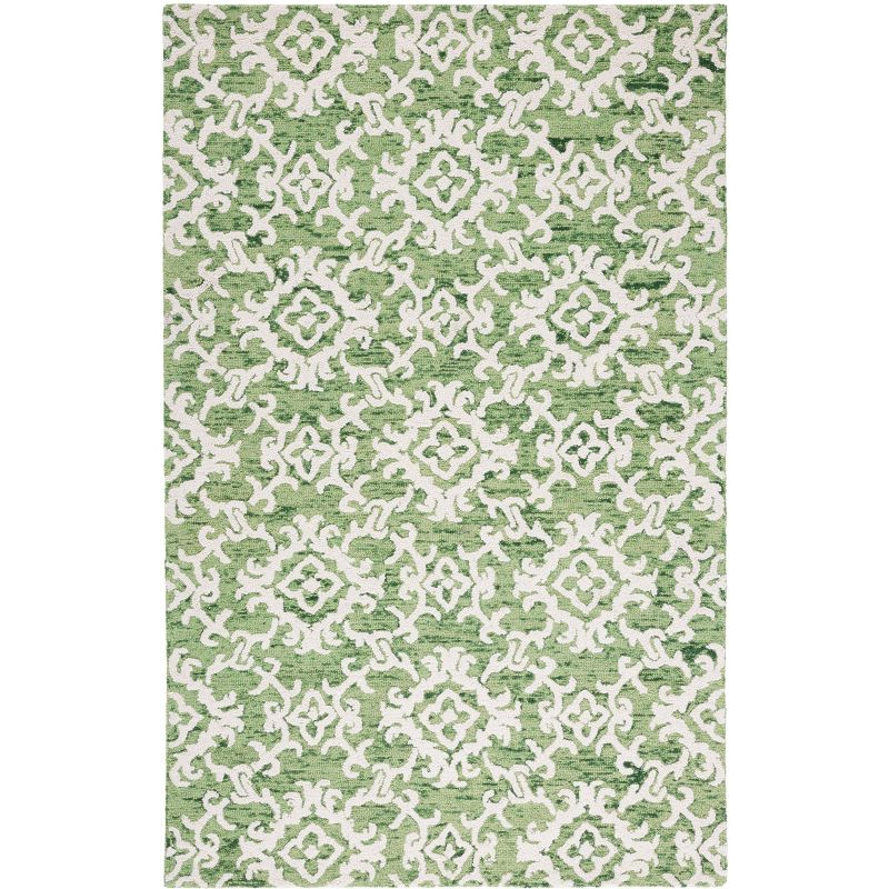 Blossom BLM104 Hand Tufted Area Rug - Green/Ivory - 3'x5' - Safavieh.