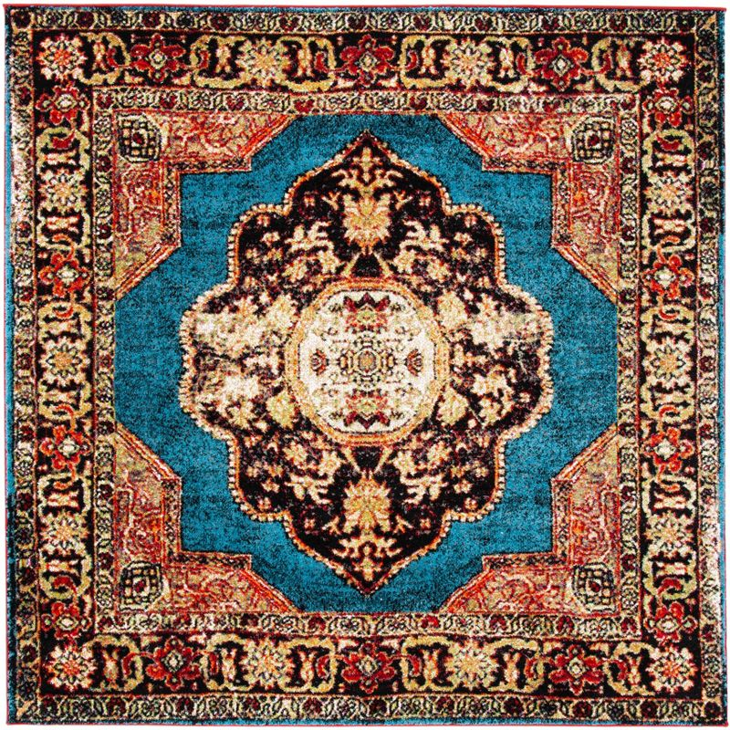 Vintage Hamadan VTH219 Power Loomed Indoor Accent Rug - Gold/Light Blue - 3'x3' - Safavieh