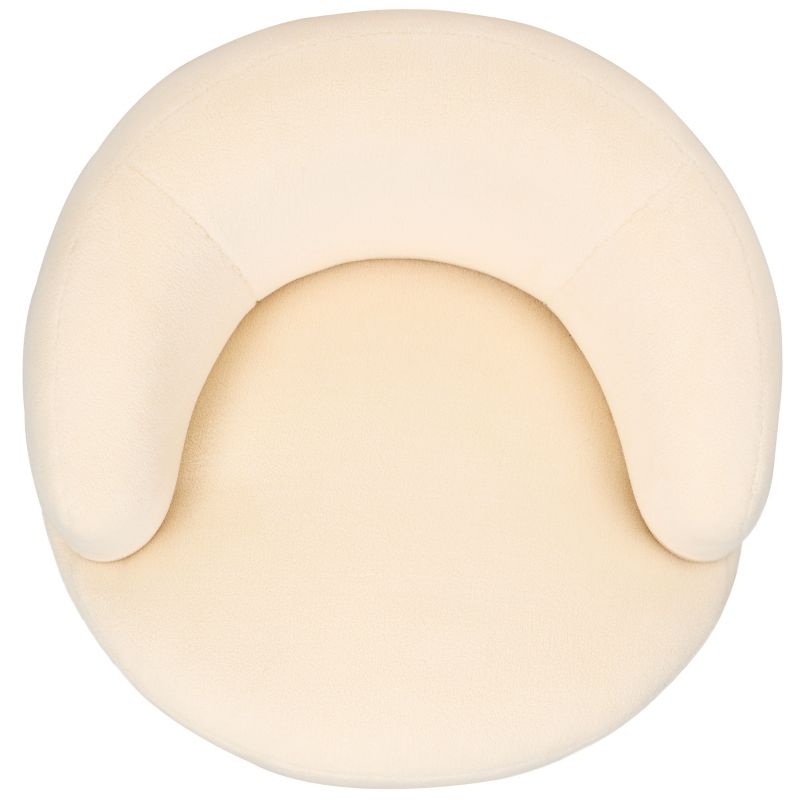 Flynn Faux Lamb Wool Swivel Chair - SFV4739 - Ivory/Gold - Safavieh Couture