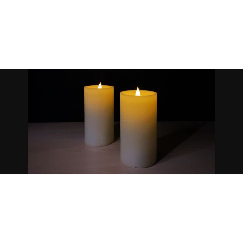 2pk 3" x 6" LED Candles Cream - Threshold™: Paraffin Wax, Traditional Decor, Pillar Style
