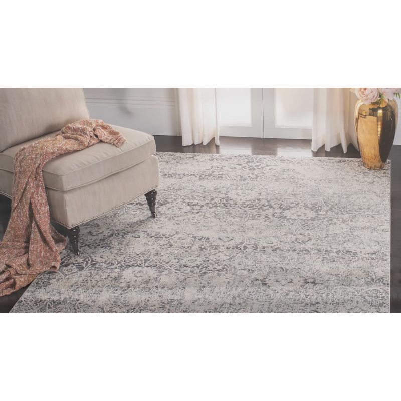 Alhambra ALH617 Power Loomed Area Rug - Cream/Grey - 6'7" X 6'7" Round - Safavieh.