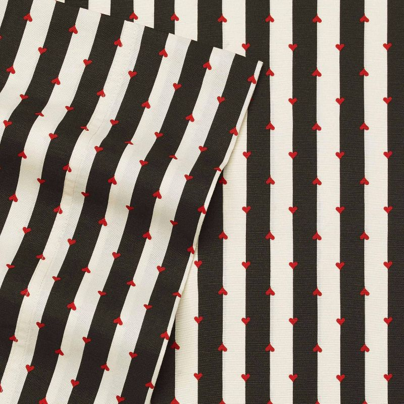 Twin XL Printed Pattern Microfiber Sheet Set Black Stripe - Betseyville