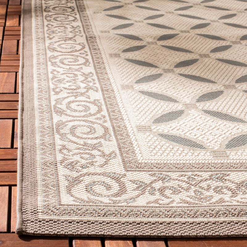 Courtyard CY7107 Power Loomed Indoor/Outdoor Area Rug - Beige/Dark Beig - 5'3"x7'7" - Safavieh.