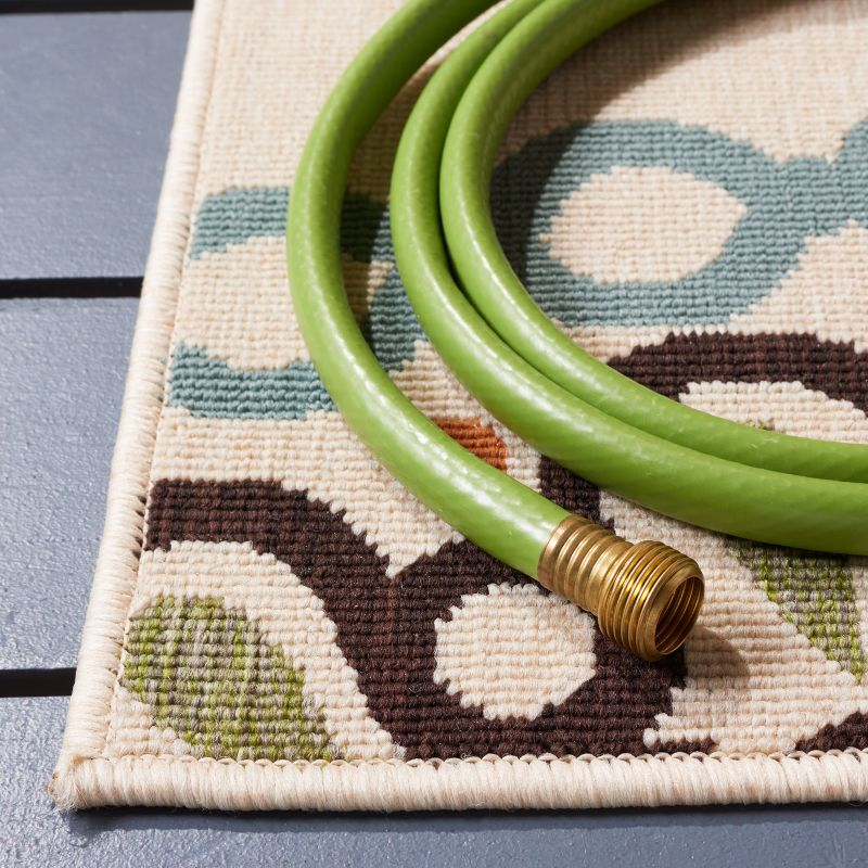 Veranda VER092 Power Loomed Indoor/Outdoor Area Rug - Cream/Terracotta - 8'x11' - Safavieh.