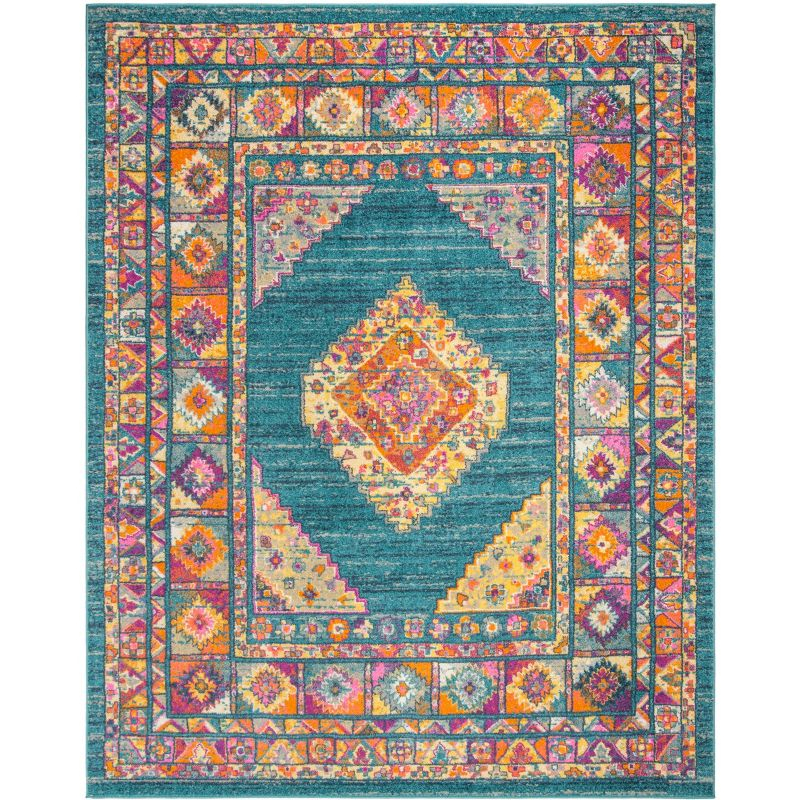 Madison MAD133 Power Loomed Indoor Area Rug - Light Blue/Orange - 8'x10' - Safavieh