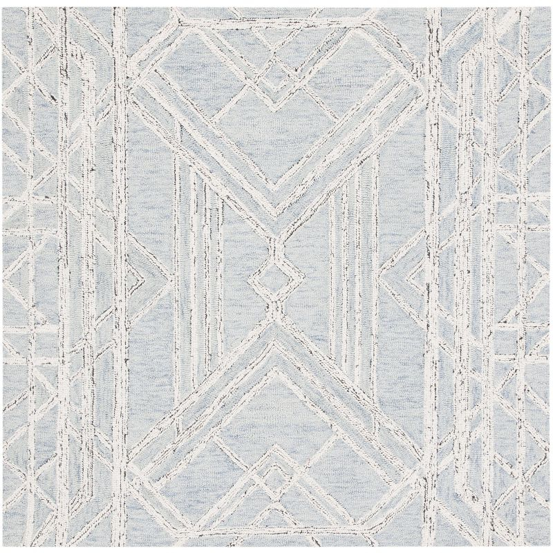 Micro-Loop MLP173 Hand Tufted Area Rug - Light Blue/Ivory - 5'x5' - Safavieh.