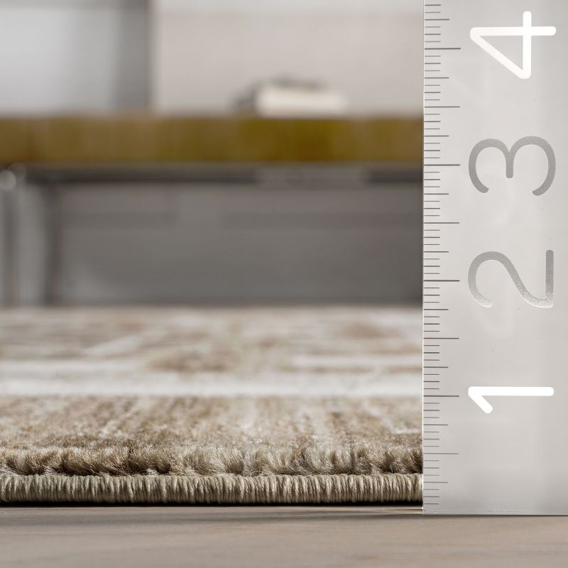 Lauren Liess x Rugs USA - Agave Geometric Fringed Indoor Area Rug, 6' 7" x 10' 2", Brown